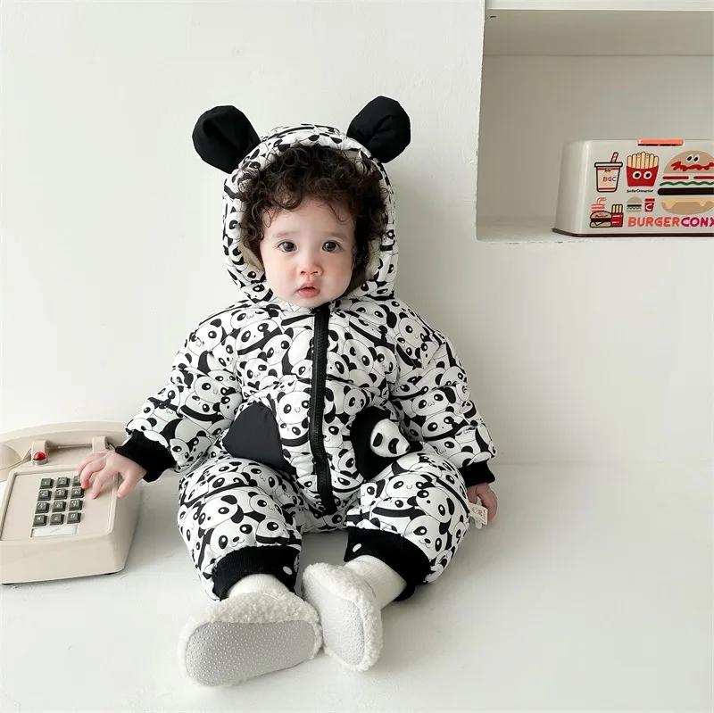 Winter Fleece thickened Baby Girl boy clothes panda Bodysuit Clothing for newborn baby boys sets it costume jumpsuit